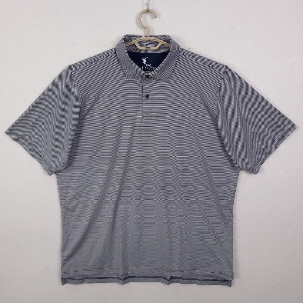 F&G Tech Golf Polo Shirt Mens 2XL Micro Stripe Short Sleeve Stretch